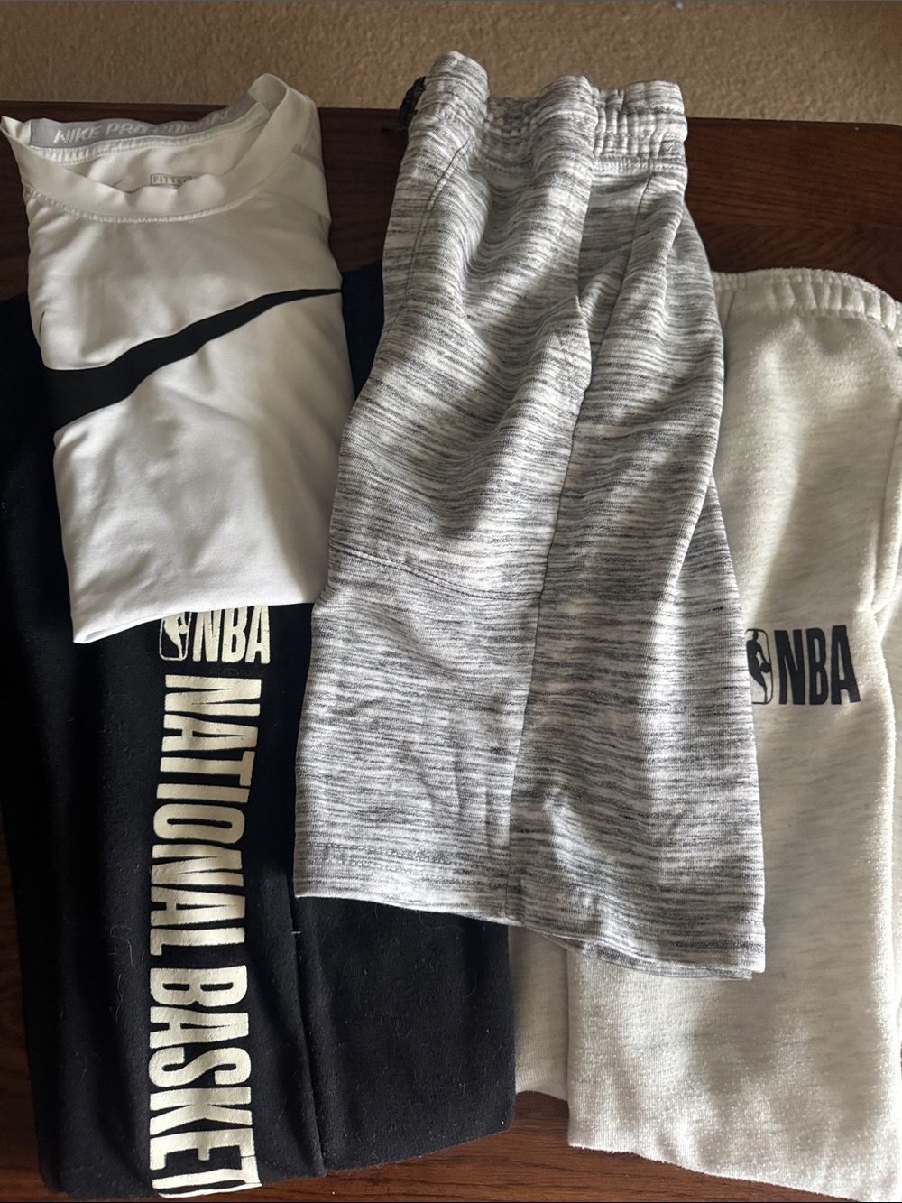 NBA Kids Sweatpants & Joggers Trio — Black, White, Gray